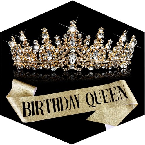 Birthday queen sash and - queen,