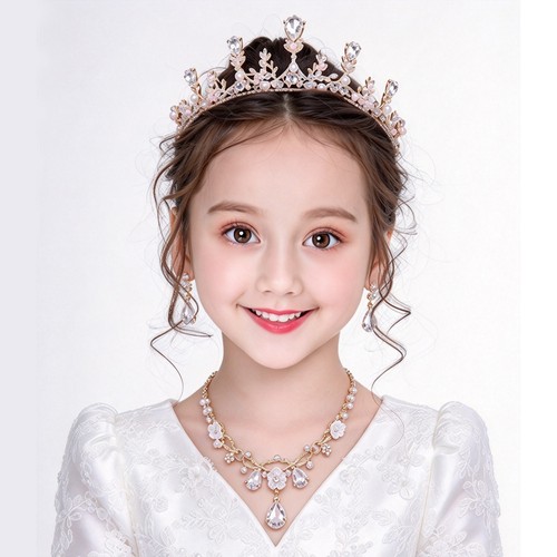 Girls crystal tiara jewellery - girls,
