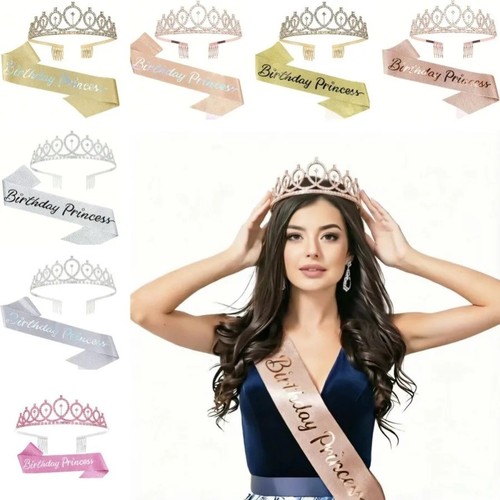 Birthday princess tiara sash - princess, &